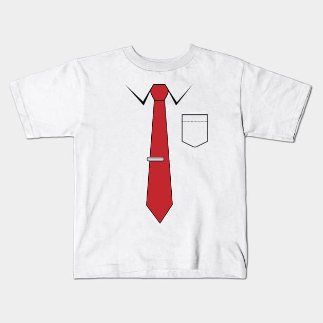 Printed Tie & Pocket Kids T-Shirt by FungibleDesign